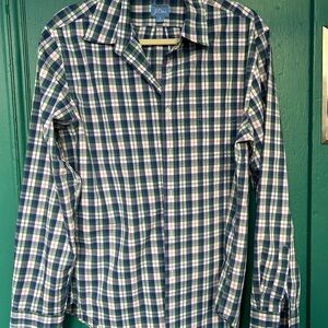 J. Crew Green and Blue Plaid Men's Shirt